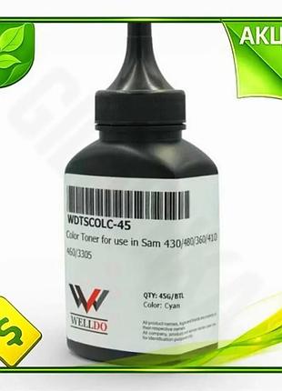 Ve тонер cyan 45 г new version для принтеров samsung и hp цветной картридж welldo n6w_ver