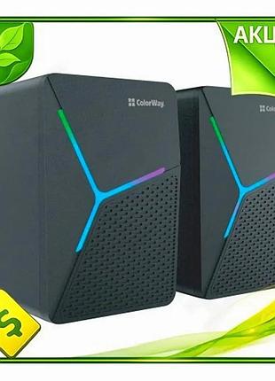 Ve колонки colorway black 2x3 new version вт с led подсветкой usb-питание компактны для компьютера и н n6w_ver