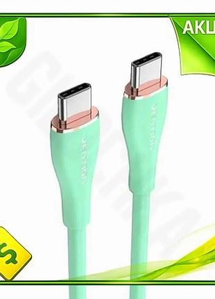 Ve кабель type-c vention 2 new version м 100 вт 5a для зарядки и синхронизации зеленый usb-c usb-c n6w_ver