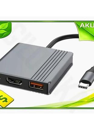Ve хаб usb gembird type-c new version 90 вт 4k hdmi алюмінієвий для ноутбука комп'ютера usb 3.2 адапте n6w_ver