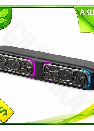 Ve колонки 2.0 havit bluetooth new version с rgb подсветкой беспроводные динамики для компьютера и ноу n6w_ver