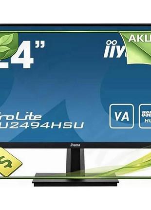 Ve монітор 23.8" iiyama prolite new version va 1920x1080 чорний для графіки та дизайну з високою контр n6w_ver