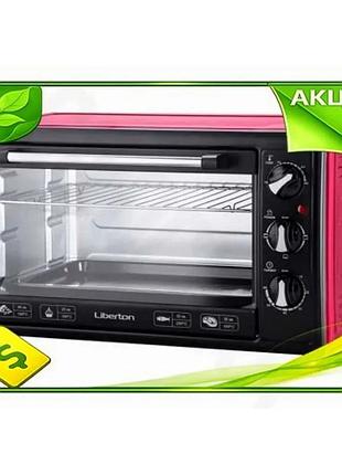 Ve електродуховка liberton 1800w 35л new version червона для приготування страв з таймером і термостат n6w_ver