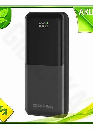 Ve универсальная мобильная батарея colorway new version 10000 мач power bank черная с led дисплеем для n6w_ver