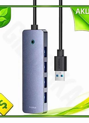 Ve хаб usb baseus 4 new version порта usb 3.0 серый алюминиевый концентратор для компьютера ноутбука u n6w_ver
