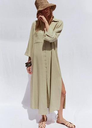 Сукня туніка з льоном zara m