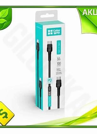 Ve кабель type-c colorway 1 new version м черный 65 вт для зарядки ноутбука и смартфона n6w_ver