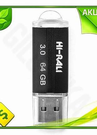 Ve флеш накопитель usb 64гб new version hi-rali черный usb 3.0 для хранения данных моноблок для резерв n6w_ver