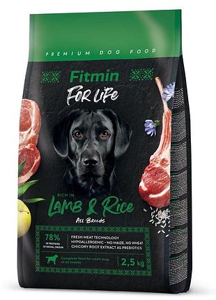 Fitmin dog for life lamb & rice (для дорослих собак всіх порід ягня з рисом), 2,5 кг, 511114061, в наявності
