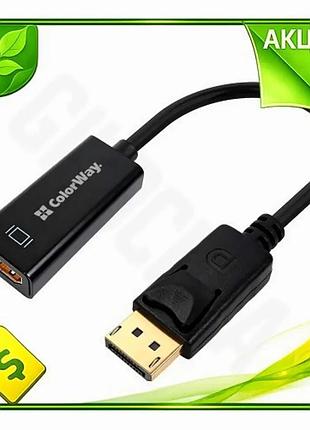 Ve переходник displayport hdmi colorway new version 15 см черный адаптер для подключения монитора теле n6w_ver