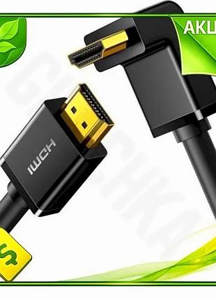 Ve кабель hdmi ugreen 2 new version м чорний для 4k підключення телевізора та монітора куточковий розa n6w_ver