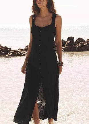 Сукня плаття сарафан з льоном zara m