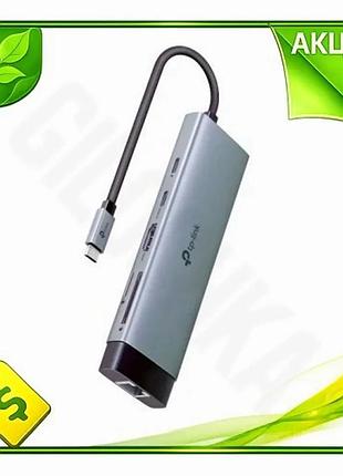 Ve хаб usb tp-link 9 new version в 1 з type-c 100 вт для ноутбука алюмінієвий концентратор hdmi 4k для n6w_ver