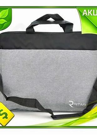 Ve сумка для ноутбука 17.3 new version дюйми ritar джинсова grey black чохол для комп'ютера для роботи n6w_ver