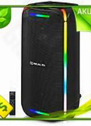 Ve портативная колонка real-el bluetooth new version 80 вт с rgb подсветкой аккумуляторная для музыки n6w_ver