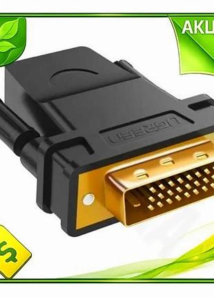 Ve перехідник hdmi f - new version dvi-d m ugreen чорний 24-pin для підключення монітора телевізора n6w_ver