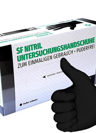 Перчатки нитриловые sf nitrile black 100 шт. (l) без пудры нестерильные