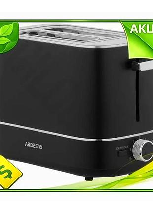 Ve тостер ardesto черный 800 new version вт 2 тосты 2 отделения 7 режимов поджарки для завтрака гринде n6w_ver