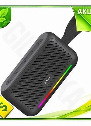 Ve портативная колонка havit 7w new version bluetooth 5.4 aux usb fm tws rgb для музыки и отдыха акуст n6w_ver