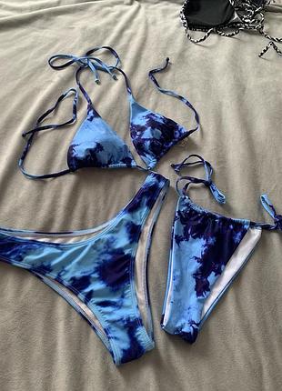 Купальник трійка в стилі tie-dye від shein