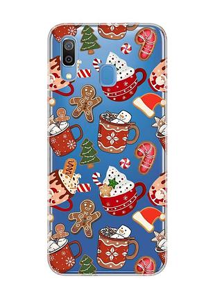 Прозрачный чехол на samsung galaxy a30 (2019)/a20 (2019) рождество (принт 428)