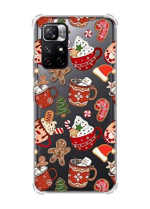 Чохол з потовщеними кутами на xiaomi redmi note 11 5g різдво (принт 428)