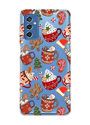 Прозрачный чехол на samsung galaxy m52 рождество (принт 428)