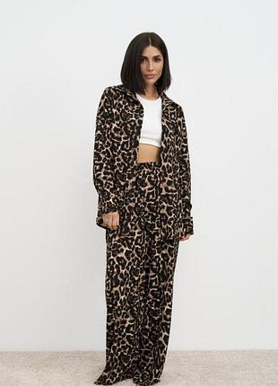 Леопардовий костюм для дому, піжама plus size
