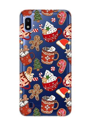 Прозорий чохол на samsung galaxy a10 (2019) a105 різдво (принт 428)