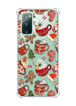 Чохол з потовщеними кутами на samsung galaxy s20 fe різдво (принт 428)