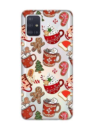 Прозрачный чехол на samsung galaxy a71/a715 рождество (принт 428)