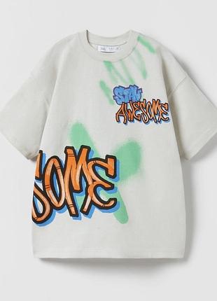 Класнюча футболка zara на хлопчика 12-14 років.