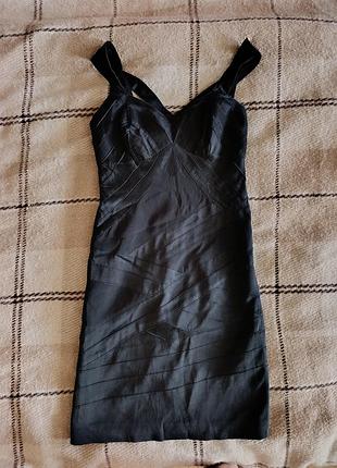 Черное мини платье karen millen, m, шелк