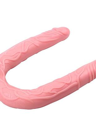 Двусторонний реалистичный фаллоимитатор chisa hi basic, телесный sexstyle 2