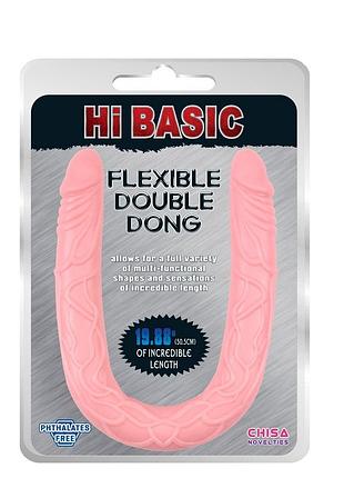Двусторонний реалистичный фаллоимитатор chisa hi basic, телесный sexstyle 3