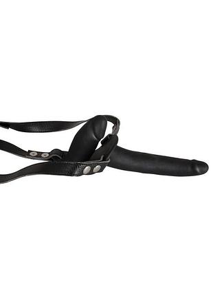 Страпон - double strap on black silicone sexstyle 3