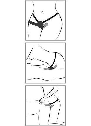 Страпон - double strap on black silicone sexstyle 8
