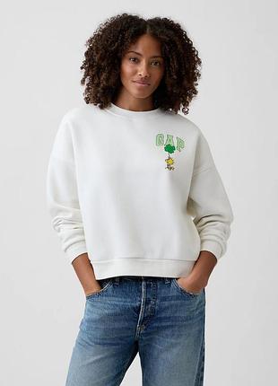 Світшот на флісі gap peanuts з принтом