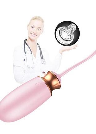 Віброяйце - vibrating silicone love egg pink, usb, 10 function, heating, voice control sexstyle 4