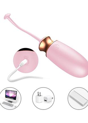 Віброяйце - vibrating silicone love egg pink, usb, 10 function, heating, voice control sexstyle 8