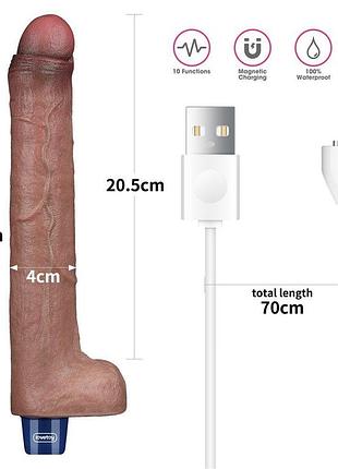 Вiбратор 10.5 real softee vibrating dildo sexstyle 5