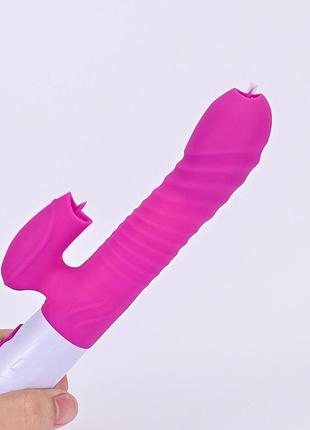 Вібратор - silicone vibrator usb 7 function and thrusting function / heating purple sexstyle 3