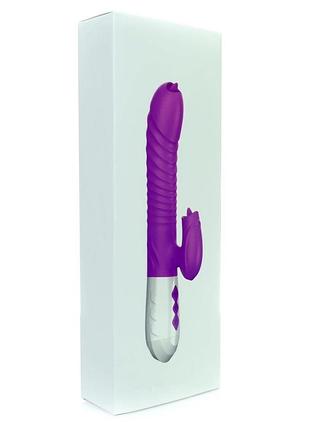 Вібратор - silicone vibrator usb 7 function and thrusting function / heating purple sexstyle 7