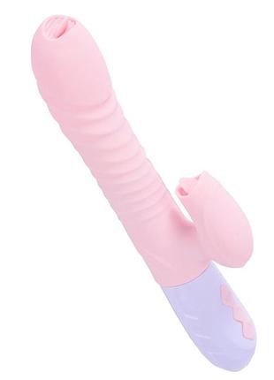 Вібратор - silicone vibrator usb 7 function and thrusting function / heating pink sexstyle 2