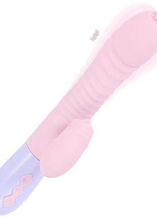 Вібратор - silicone vibrator usb 7 function and thrusting function / heating pink sexstyle 4