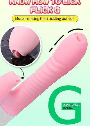 Вібратор - silicone vibrator usb 7 function and thrusting function / heating pink sexstyle 10