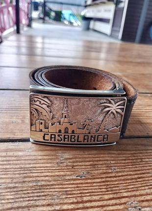 Оригінальний люксовий, вінтажний ремінь,пасок, ремень casablanca,касабланка . шкіряний