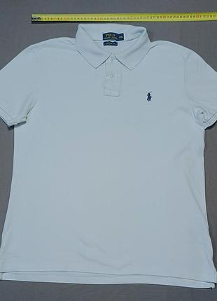 Плечи 47 см polo ralph lauren 
size xxl белое поло custom fit