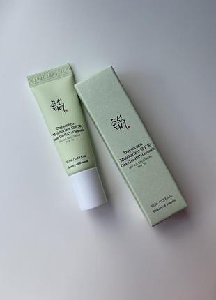 Сонцезахисний крем із зеленим чаєм та кераміками beauty of joseon dayscreen 2-in-1 spf 30 moisturizer with green tea-ha + ceramides