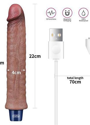 Вібратор - real softee rechargeable silicone vibrating dildo 9.5" sexstyle 3